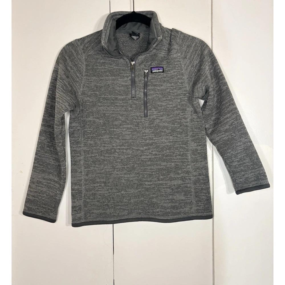 Patagonia Better Sweater Boys Medium 10 Gray Stonewash 1/4 Zip Pullover Fleece
